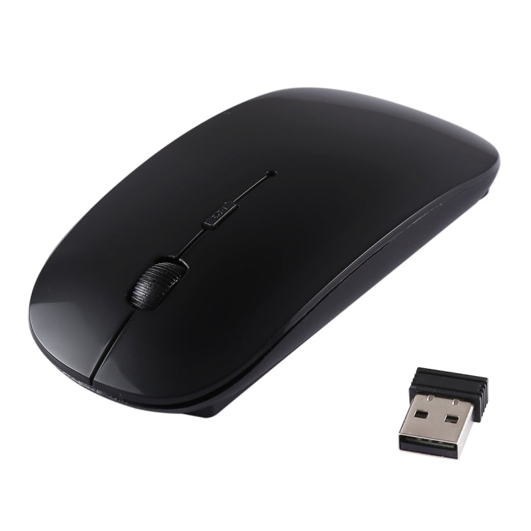 2.4GHz Wireless Ultra-thin Laser Optical Mouse with USB Mini Receiver, Plug and Play(Black) - Computer & Networking by buy2fix | Online Shopping UK | buy2fix