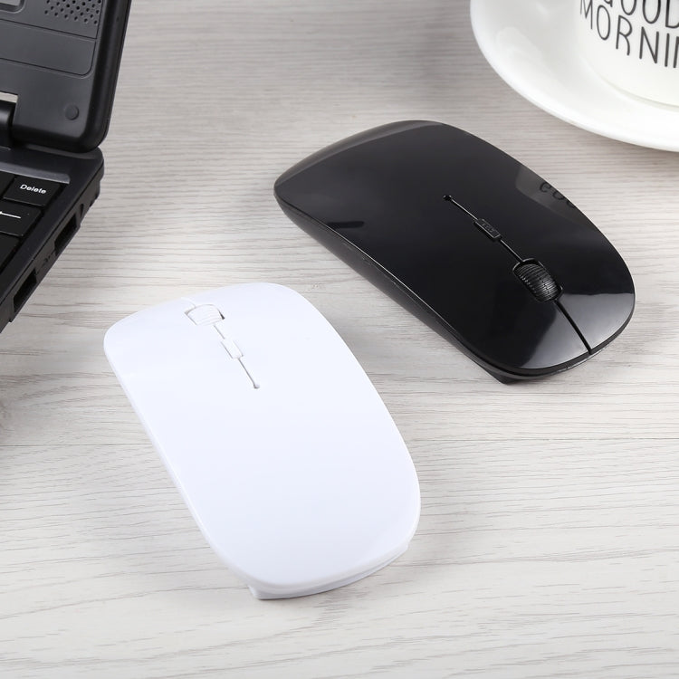 2.4GHz Wireless Ultra-thin Laser Optical Mouse with USB Mini Receiver, Plug and Play(White) - Wireless Mice by buy2fix | Online Shopping UK | buy2fix