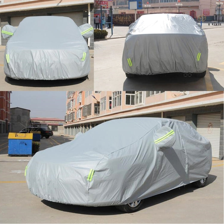 PEVA Anti-Dust Waterproof Sunproof Sedan Car Cover with Warning Strips, Fits Cars up to 4.5m(176 inch) in Length - PE Material by buy2fix | Online Shopping UK | buy2fix