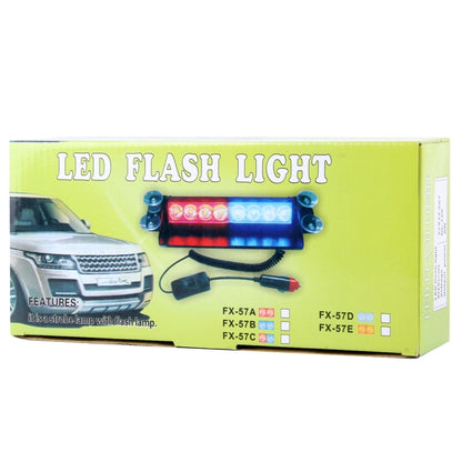 8W 800LM 8-LED White + Red Light 3-Modes Adjustable Angle Car Strobe Flash Dash Emergency Light Warning Lamp with Suckers, DC 12V - In Car by buy2fix | Online Shopping UK | buy2fix