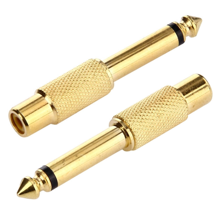 Gold Plated 6.35mm Memo Male to RCA Headphone Jack Adapter - Audio Adapter by buy2fix | Online Shopping UK | buy2fix