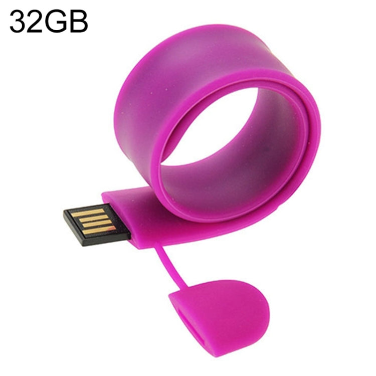 Silicone Bracelet USB Flash Disk with 32GB Memory(Purple) - USB Flash Drives by buy2fix | Online Shopping UK | buy2fix