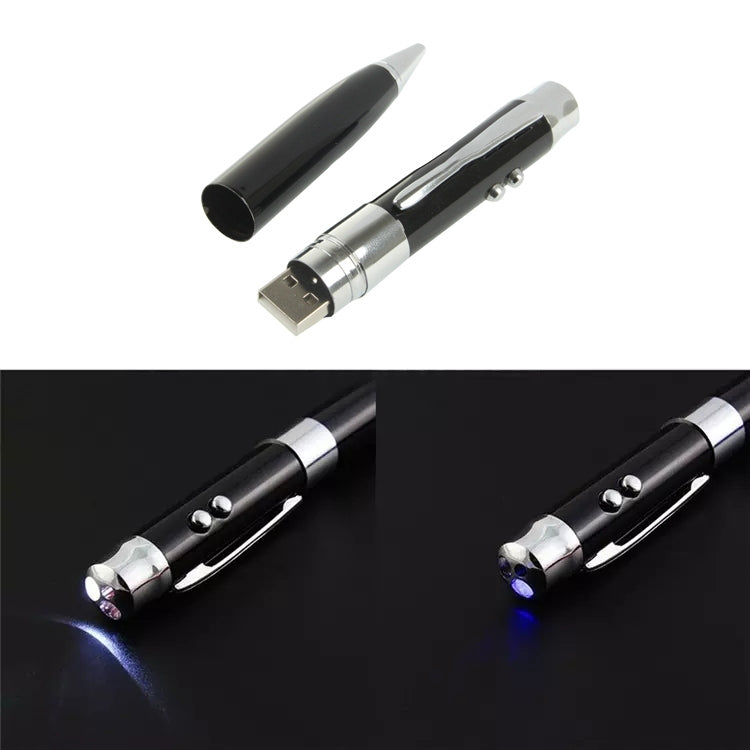 3 in 1 Laser Pen Style USB Flash Disk, Silver (4GB) - Computer & Networking by buy2fix | Online Shopping UK | buy2fix