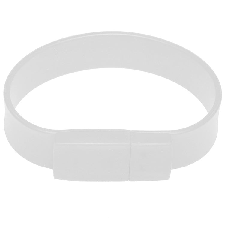 16GB Silicon Bracelets USB 2.0 Flash Disk(White) - USB Flash Drives by buy2fix | Online Shopping UK | buy2fix