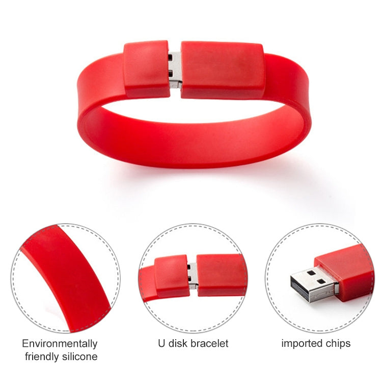 4GB Silicon Bracelets USB 2.0 Flash Disk(Yellow) - USB Flash Drives by buy2fix | Online Shopping UK | buy2fix