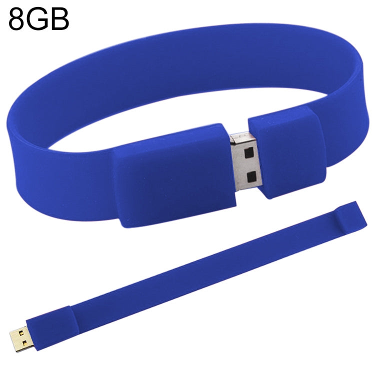 8GB Silicon Bracelets USB 2.0 Flash Disk(Dark Blue) - USB Flash Drives by buy2fix | Online Shopping UK | buy2fix