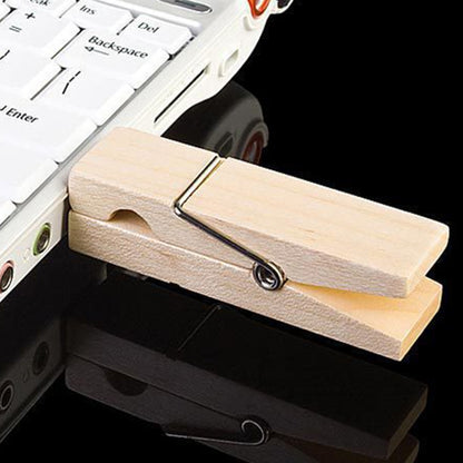 8 GB Wood Clip Style USB Flash Disk - USB Flash Drives by buy2fix | Online Shopping UK | buy2fix