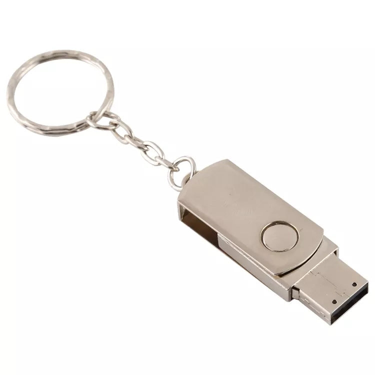 Metal Series Mini USB 2.0 Flash Disk with Keychain (16GB)(Silver) - USB Flash Drives by buy2fix | Online Shopping UK | buy2fix