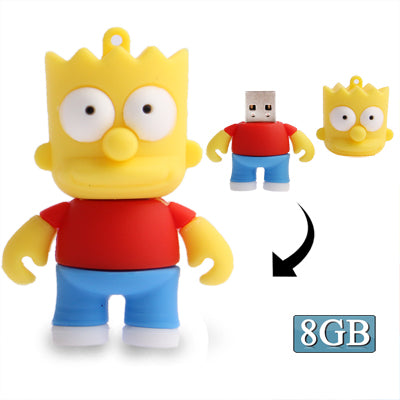 The Simpsons Bart  Shape Silicone USB2.0 Flash disk, Special for All Kinds of Festival Day Gifts (8GB) -  by buy2fix | Online Shopping UK | buy2fix