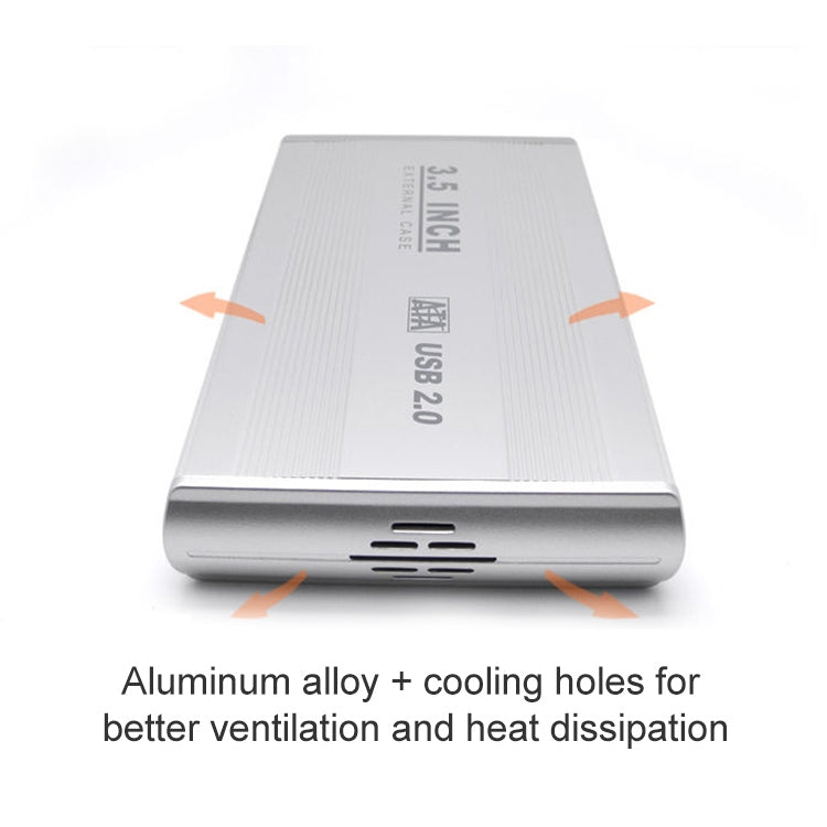 3.5 inch HDD SATA External Case, Support USB 2.0(Silver) - HDD Enclosure by buy2fix | Online Shopping UK | buy2fix