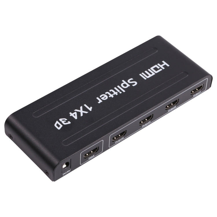 1080P 1x4 HDMI Splitter, 1.4 Version, EU Plug(Black) - Splitter by buy2fix | Online Shopping UK | buy2fix