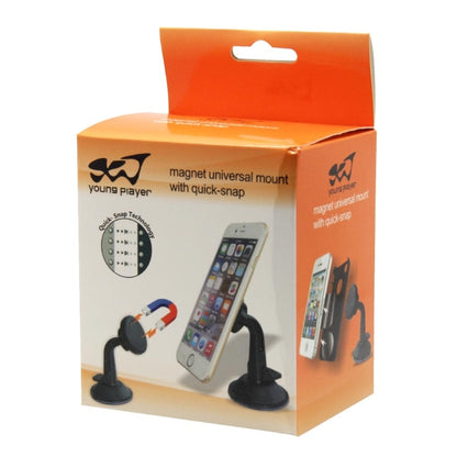 Young Player Magnetic 360 Degrees Rotation Super Suction Cup Car Mount Holder with Quick-Snap, For iPhone, Galaxy, Sony, Lenovo, HTC, Huawei, and other Smartphones - Car Holders by Young Player | Online Shopping UK | buy2fix