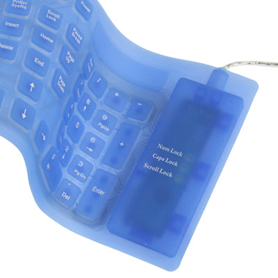 109 Keys USB 2.0 Full Sized Waterproof Flexible Silicone Keyboard (Blue) - Silicone / Sticker by buy2fix | Online Shopping UK | buy2fix