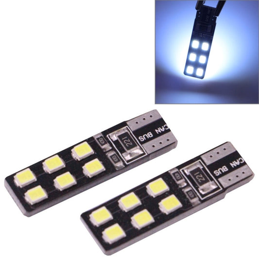 2 PCS T10 2.5W 90LM White Light 12 LED 2835 SMD CANBUS Car Signal Light Bulb - In Car by buy2fix | Online Shopping UK | buy2fix