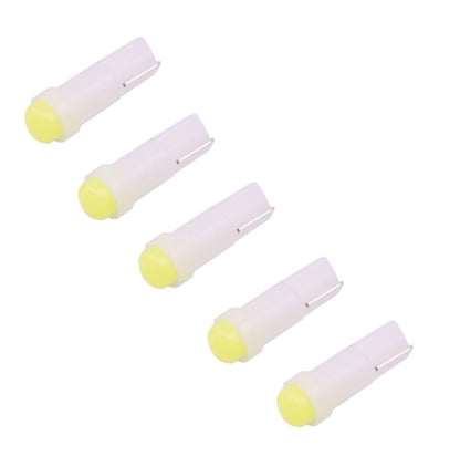 5 PCS T5 0.5W 20LM White Light 1 LED COB LED Instrument Light Bulb Dashboard Light for Vehicles, DC 12V(White) - Instrument Lights by buy2fix | Online Shopping UK | buy2fix