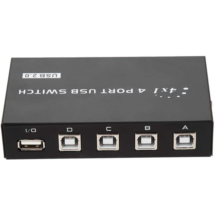 FENGJIE FJ-IA4B-C 4 Ports High Speed USB 2.0 Key-Press Switcher Share Switch Box for PC Computer Scanner Printer - USB Adapter by buy2fix | Online Shopping UK | buy2fix