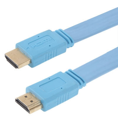 1.4 Version Gold Plated HDMI to HDMI 19Pin Flat Cable, Support Ethernet, 3D, 1080P, HD TV / Video / Audio etc, Length: 0.5m(Blue) -  by buy2fix | Online Shopping UK | buy2fix