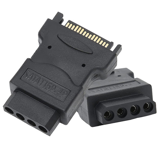 SATA 15 Pin Male to 4 Pin Female Adapter(Black) - Computer & Networking by buy2fix | Online Shopping UK | buy2fix