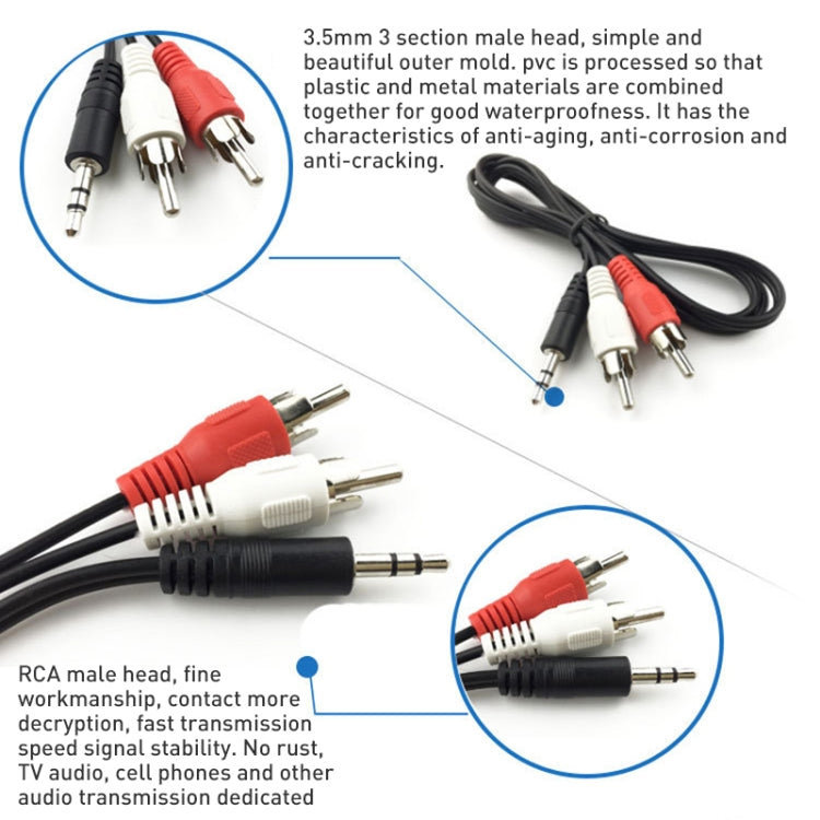 Good Quality Jack 3.5mm Stereo to RCA Male Audio Cable, Length: 5m - RCA Cable by buy2fix | Online Shopping UK | buy2fix