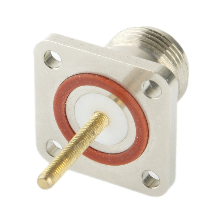 Coaxial RF N Female Adapter with Square Plate(Silver) - Connectors by buy2fix | Online Shopping UK | buy2fix