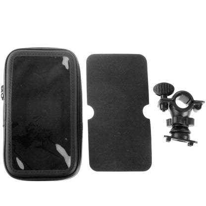 Bicycle Handlebar Mount Holder Waterproof / Sand-proof / Snow-proof / Dirt-proof Zipper Touch Bag, Suitable for Galaxy Note III / N9000 & Mega 6.3 / i9200(Black) - Holders by buy2fix | Online Shopping UK | buy2fix