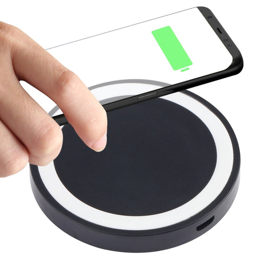 5W Universal QI Standard Round Wireless Charging Pad (Black + White) - Wireless Charger by buy2fix | Online Shopping UK | buy2fix