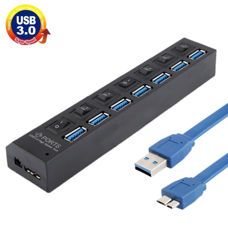 7 Ports USB 3.0 HUB, Super Speed 5Gbps, Plug and Play, Support 1TB(Black) - USB 3.0 HUB by buy2fix | Online Shopping UK | buy2fix