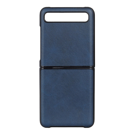 For Galaxy Z Flip Two-color Cow Leather Texture Folding Protective Case(Blue) - Samsung Accessories by buy2fix | Online Shopping UK | buy2fix