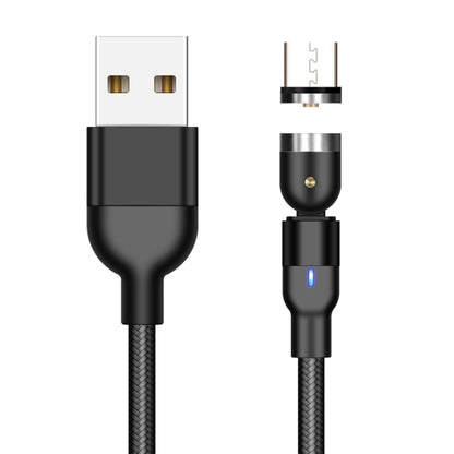 1m 2A Output USB to Micro USB Nylon Braided Rotate Magnetic Charging Cable(Black) - Mobile Accessories by buy2fix | Online Shopping UK | buy2fix