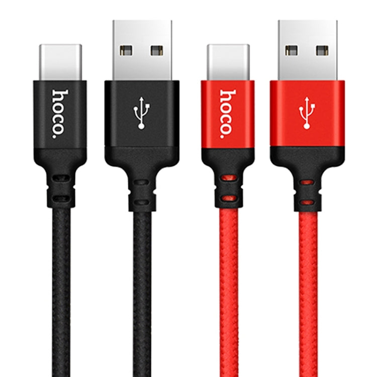 hoco X14 1m Nylon Braided Aluminium Alloy USB-C / Type-C to USB Data Sync Charging Cable(Black) - USB-C & Type-C Cable by hoco | Online Shopping UK | buy2fix