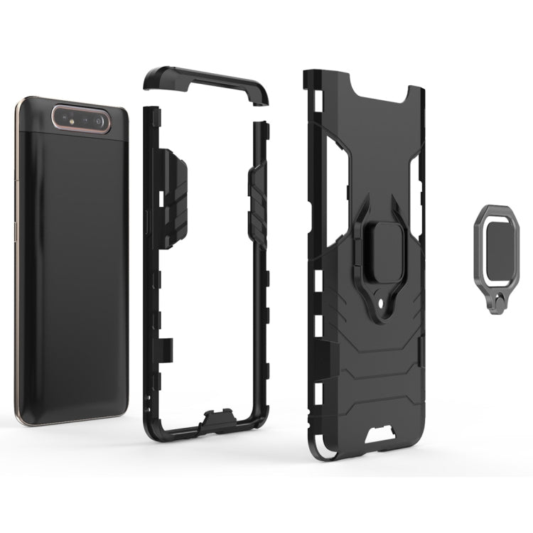 PC + TPU Shockproof Protective Case for Galaxy A80 / A90, with Magnetic Ring Holder (Black) - Samsung Accessories by buy2fix | Online Shopping UK | buy2fix