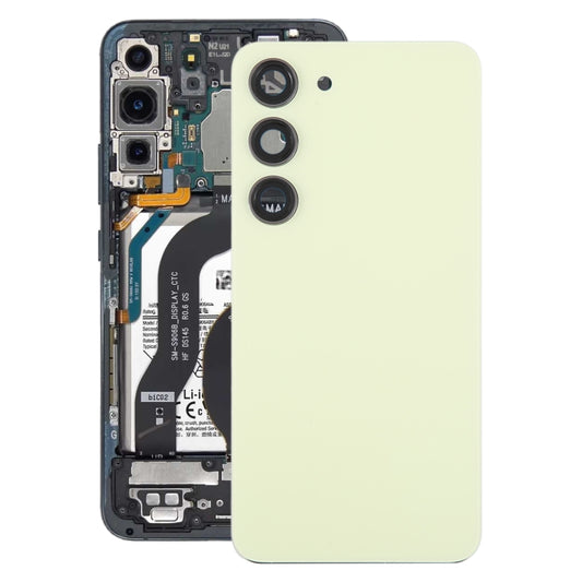 For Samsung Galaxy S23 SM-S911B OEM Glass Battery Back Cover with Camera Lens Cover(Yellow) - Repair & Spare Parts by buy2fix | Online Shopping UK | buy2fix