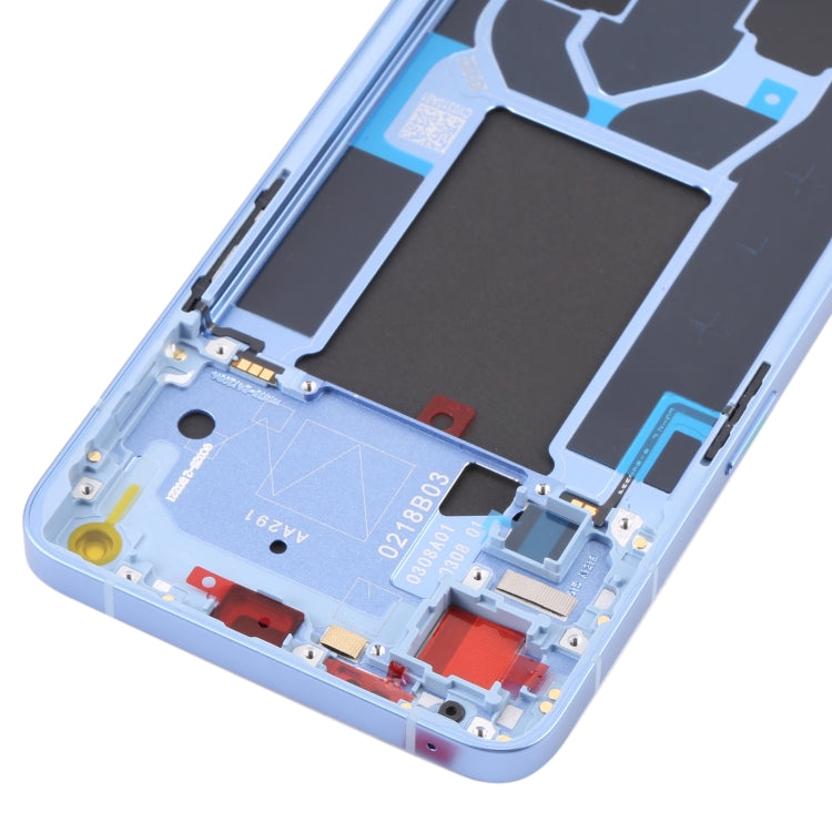 For OPPO Reno7 Pro 5G Front Housing LCD Frame Bezel Plate (Blue) - LCD Screen by buy2fix | Online Shopping UK | buy2fix