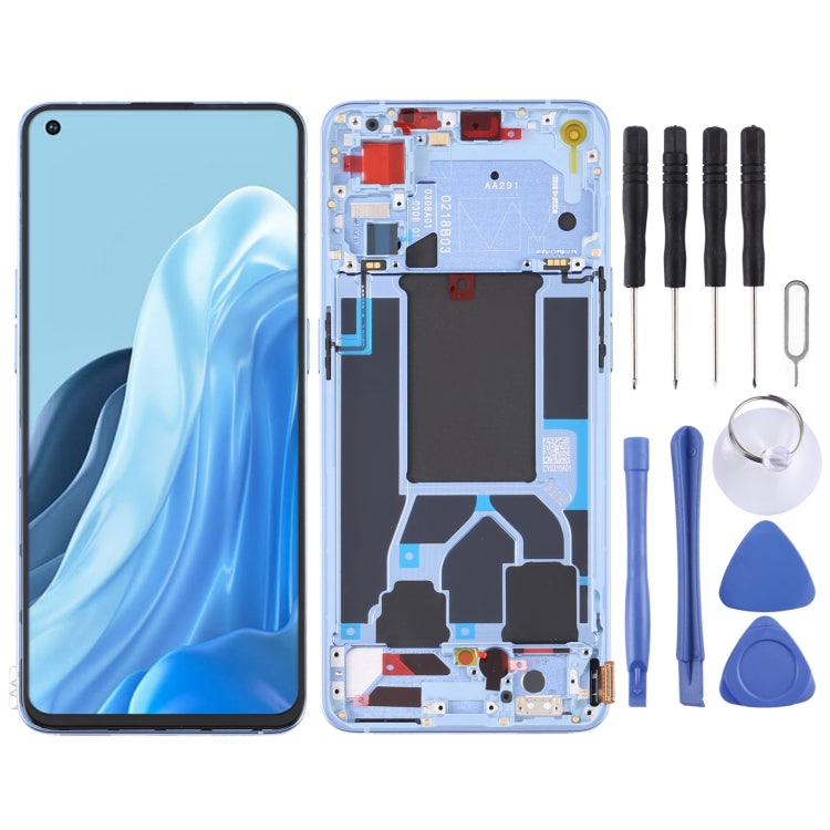 Original LCD Screen For OPPO Reno7 Pro 5G Digitizer Full Assembly with Frame (Blue) - LCD Screen by buy2fix | Online Shopping UK | buy2fix