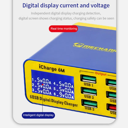 Mechanic icharge 6M QC 3.0 USB Smart Charger Support Fastcharging With LCD, EU Plug - Power Supply by MECHANIC | Online Shopping UK | buy2fix