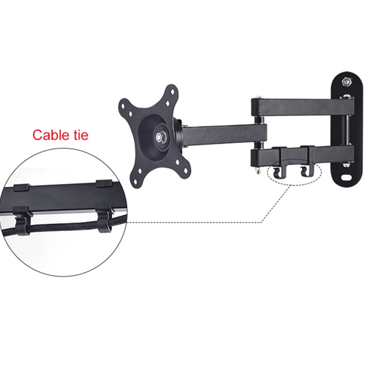 14-27 inch Universal Horizontal Vertical Screen Installable Rotatable Retractable Computer Monitor Three Arms Wall Mount Bracket - Consumer Electronics by buy2fix | Online Shopping UK | buy2fix