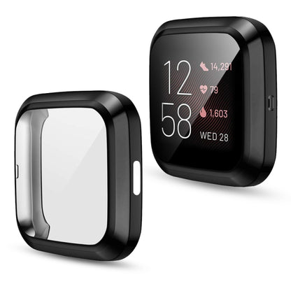 For Fitbit versa 2 Plating TPU All-inclusive Protective Shell(Black) - Smart Wear by buy2fix | Online Shopping UK | buy2fix