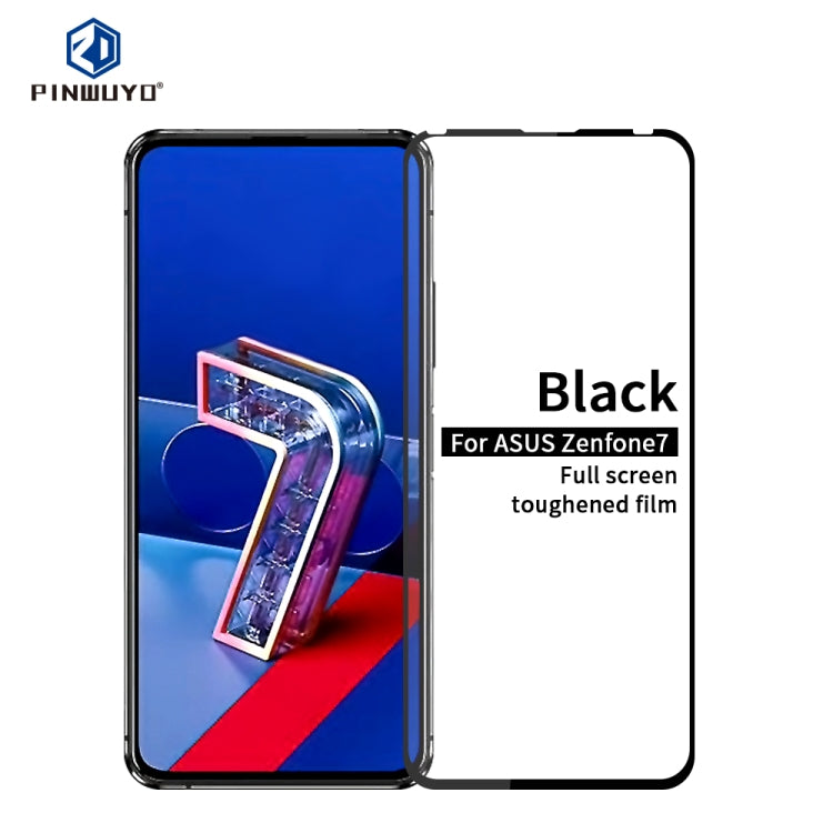 For ASUS Zenfone7 / ZS670KL PINWUYO 9H 2.5D Full Screen Tempered Glass Film(Black) - ASUS Tempered Glass by PINWUYO | Online Shopping UK | buy2fix