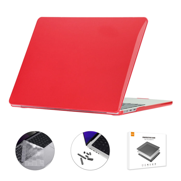 For MacBook Air 13.6 2022 A2681 EU Version ENKAY 3 in 1 Crystal Laptop Case with TPU Keyboard Film / Anti-dust Plugs (Red) - MacBook Air Cases by ENKAY | Online Shopping UK | buy2fix