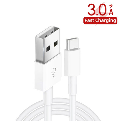 YSY-349 QC3.0 Dual Port USB Car Charger + 3A USB to USB-C / Type-C Data Cable, Length: 1m(White) - In Car by buy2fix | Online Shopping UK | buy2fix