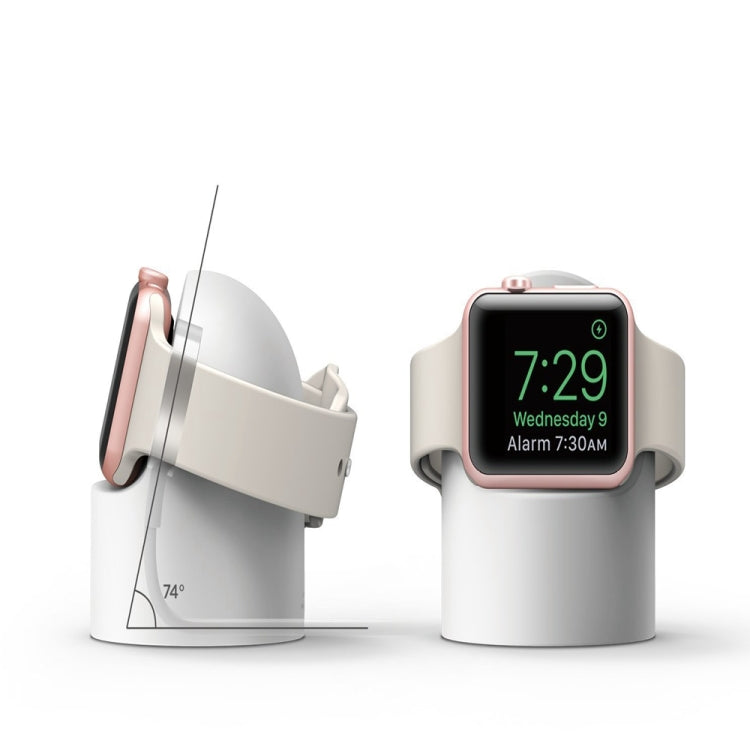 Retro Round Base Silicone Bracket For Apple Watch(White) - Charger / Holder by buy2fix | Online Shopping UK | buy2fix