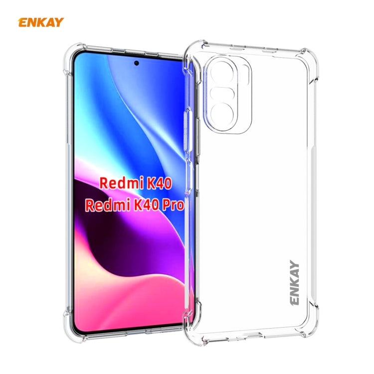 For Redmi K40 / K40 Pro / K40 Pro+ Hat-Prince ENKAY Clear TPU Shockproof Case Soft Anti-slip Cover + 0.26mm 9H 2.5D Full Glue Full Coverage Tempered Glass Protector Film - Xiaomi Cases by ENKAY | Online Shopping UK | buy2fix