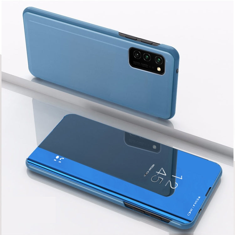 For Samsung Galaxy A32 4G Plated Mirror Horizontal Flip Leather Case with Holder(Blue) -  by buy2fix | Online Shopping UK | buy2fix