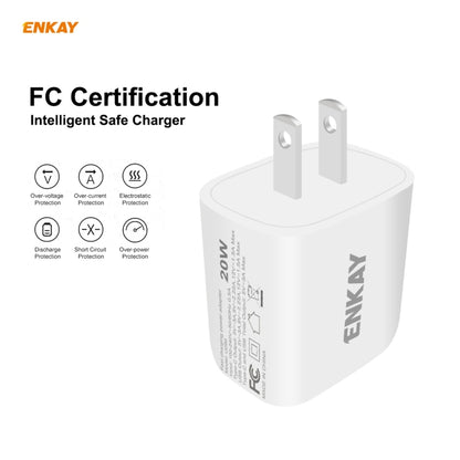 ENKAY Hat-Prince U090 20W PD + QC 3.0 Portable Dual Ports Fast Charging Travel Charger Power Adapter, US Plug - Mobile Accessories by ENKAY | Online Shopping UK | buy2fix