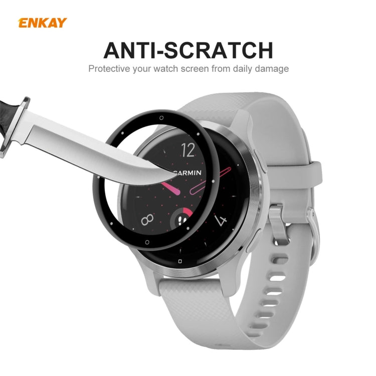 For Garmin Venu 2S / Vivoactive 4S 40mm 2 PCS ENKAY Hat-Prince 3D Full Screen Soft PC Edge + PMMA HD Screen Protector Film - Screen Protector by ENKAY | Online Shopping UK | buy2fix