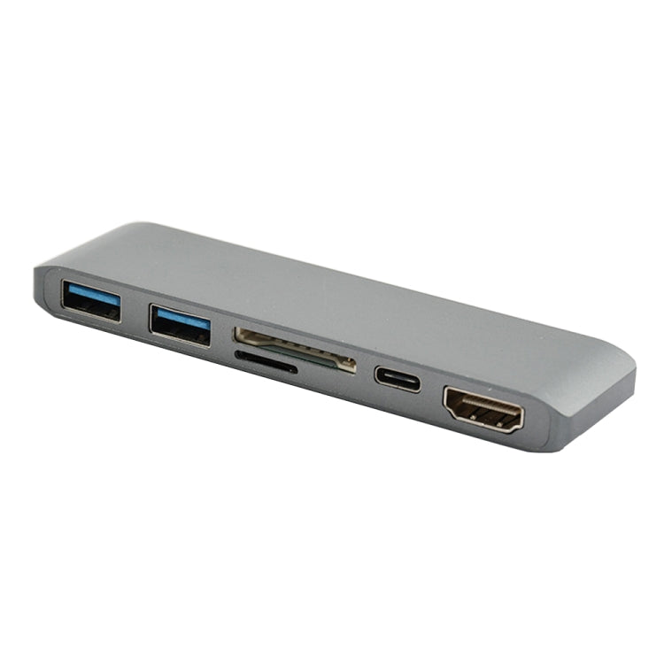 WS-15 6 in 1 Type-C to HDMI + USB 3.0 x 2 + SD + TF + PD HUB Converter - Computer & Networking by buy2fix | Online Shopping UK | buy2fix