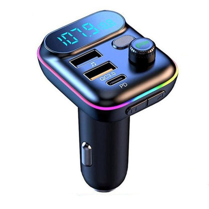 T70 Car MP3 Player FM Transmitter with Bluetooth USB Car Mobile Charger QC3.0 Quick Charge U Disk Music Player FM Modulator - In Car by buy2fix | Online Shopping UK | buy2fix