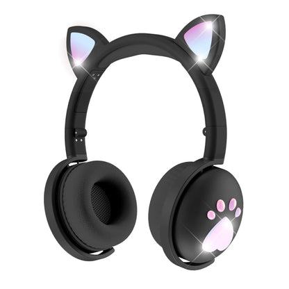 BK9 HiFi 7.1 Surround Sound Cat Claw Luminous Cat Ear Bluetooth Gaming Headset with Mic(Black) - Multimedia Headset by buy2fix | Online Shopping UK | buy2fix