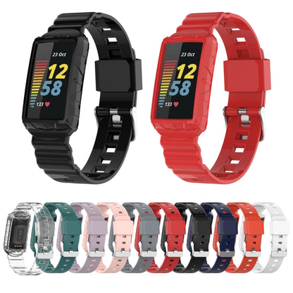 For Fitbit Charge 4 SE Silicone One Body Armor Watch Band(Transparent) - Watch Bands by buy2fix | Online Shopping UK | buy2fix