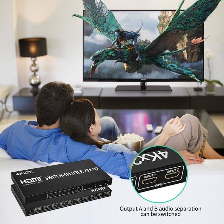 HDMI 2-in-8 Full HD 4K x 2K Video Switch - Switch by buy2fix | Online Shopping UK | buy2fix